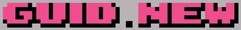 Guid.New im Retro-Pixel-Schriftzug