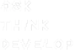 Retro-Grafik mit den Wörtern ask und think